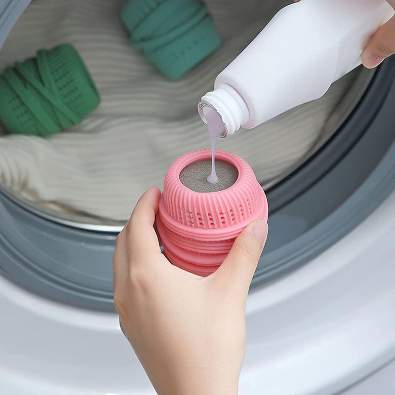 APURK Silicone Washing Machine Ball Anti Knotting Reusable Washer Ball Washing Machine Dryer Ball Clothes Tangle Free Deep Cleaning Ball StainLint Remover Scrubbing Ball Multicolor 1 - Image 5