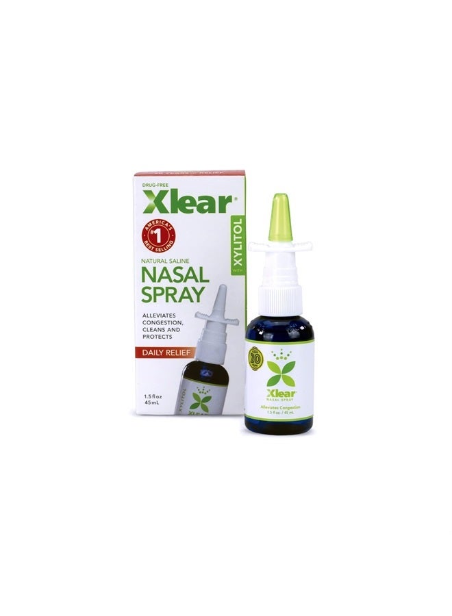 Xlear Nasal Spray, Natural Saline Nasal Spray with Xylitol, Nose Moisturizer for Kids and Adults, 1.5 fl oz (Pack of 1) - Image 1