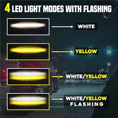OBEROI'S TRADERS 1 YEAR WARRANTY Super Bright 3 Led Fog Light Lamp | White & Yellow | High/Low Beam | 4 Modes of Flashing Spotlight With Switch Universal for Bikes, Cars, SUVs & Thar (Pack of 2) - Image 2