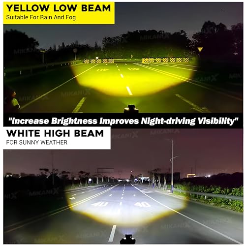 OBEROI'S TRADERS 1 YEAR WARRANTY Super Bright 3 Led Fog Light Lamp | White & Yellow | High/Low Beam | 4 Modes of Flashing Spotlight With Switch Universal for Bikes, Cars, SUVs & Thar (Pack of 2) - Image 3