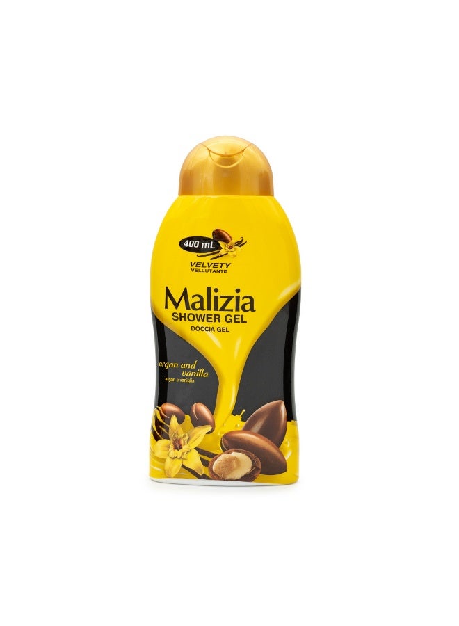Malizia جل استحمام للجسم للجنسين - أرغان وفانيليا 400 مل - Image 1