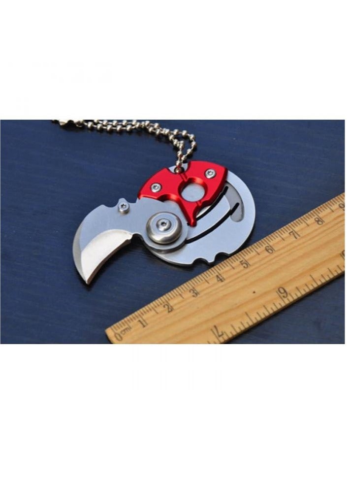 ارواق سكين صغير محمول قابل للطي للعملات المعدنية EDC أداة حمل جيب صغير سلسلة مفاتيح معلقة بقاء في الهواء الطلق أزرق - Image 4