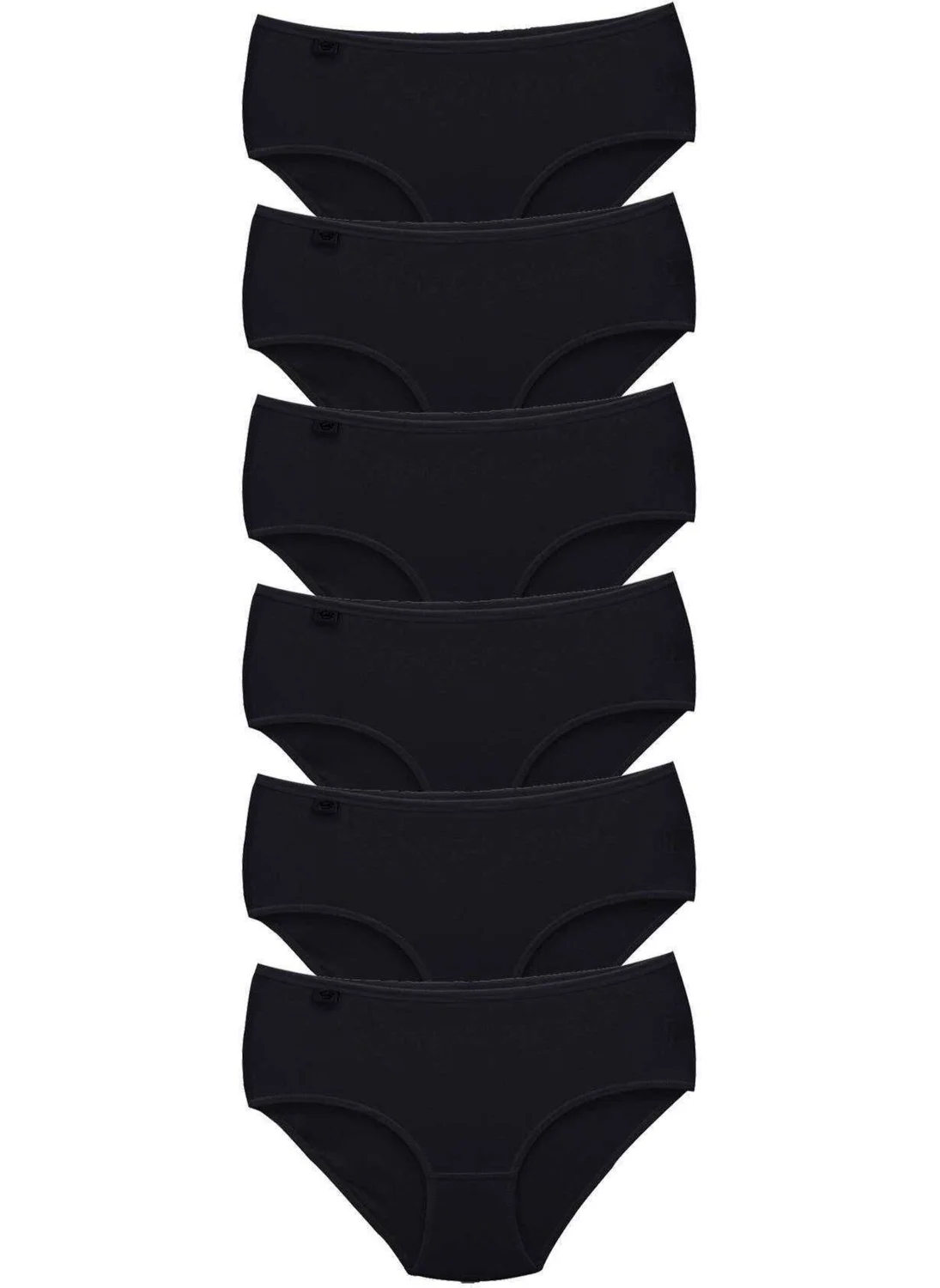 Tutku Passion 6 Pieces Passion Women High Waist Bato Thin Rubber Panties Black