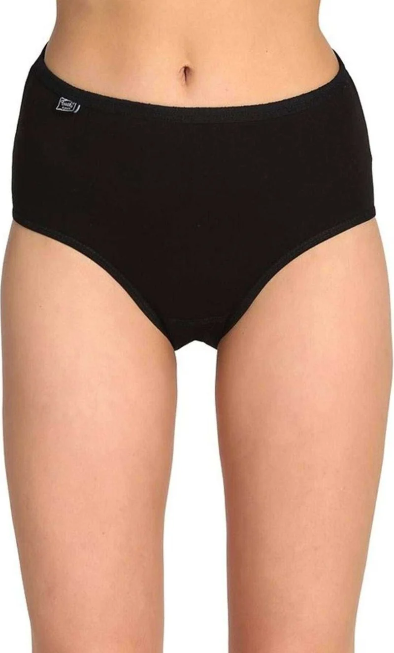 Tutku Passion 6 Pieces Passion Women High Waist Bato Thin Rubber Panties Black