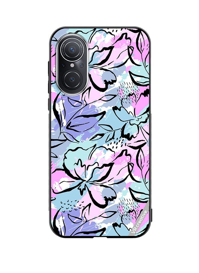 VR CREATIVE Protective Case Cover For Huawei Nova 9 SE Abstract Flowers Print Design Multicolour  - Image 1