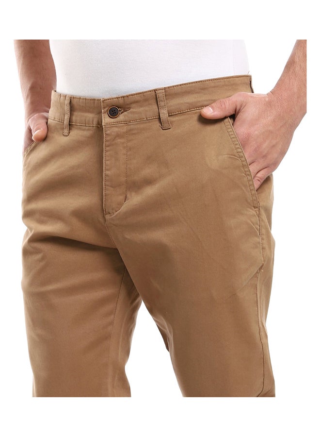 Andora Straight Fit Gabardine Pants With Side Pockets - Image 5