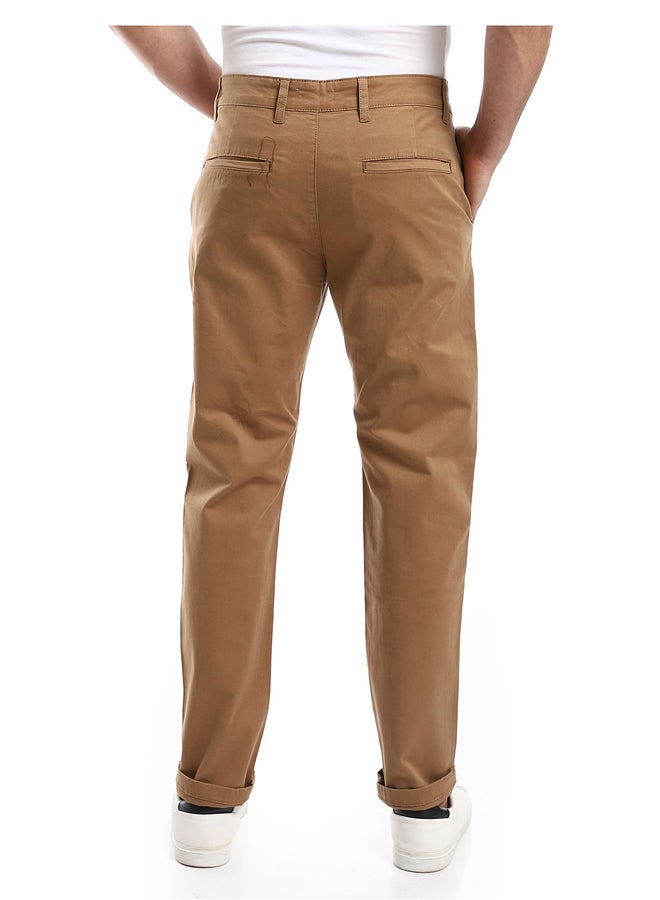 Andora Straight Fit Gabardine Pants With Side Pockets - Image 4
