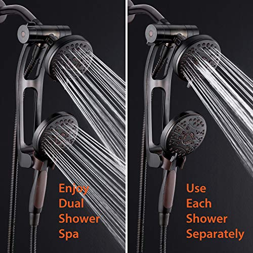 AquaSpa High Pressure 48-mode Luxury 3-way Combo with Adjustable Extension Arm – Dual Rain & Handheld Shower Head – Extra Long 6 Foot Stainless Steel Hose – All Oil Rubbed Bronze Finish – Top US Brand - Image 3
