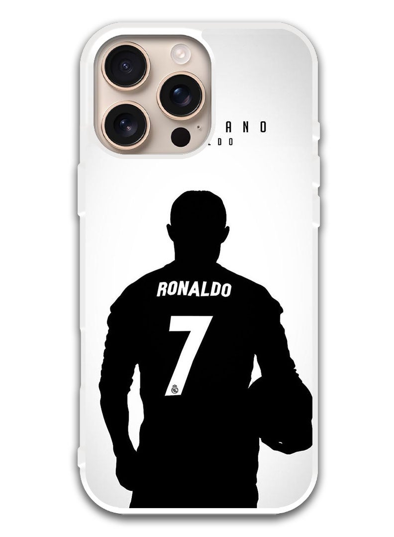 Theodor غطاء حماية لجهاز أبل آيفون 16 برو ماكس RF كريستيانو رونالدو (حافة بيضاء) - Image 1