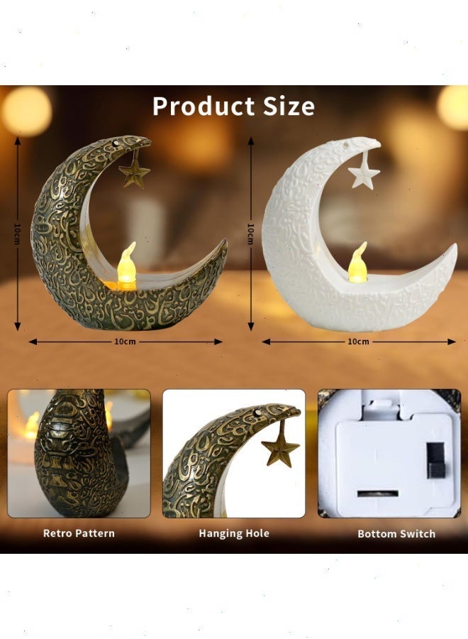 Yoawllty Ramadan LED Candle Light, Ramadan Decorations Moon Shaped LED Candle Light - 4 Pack - Multicolor - Plastic - Tabletop - Energy Efficient - Cordless - Ramadan Theme - Image 3