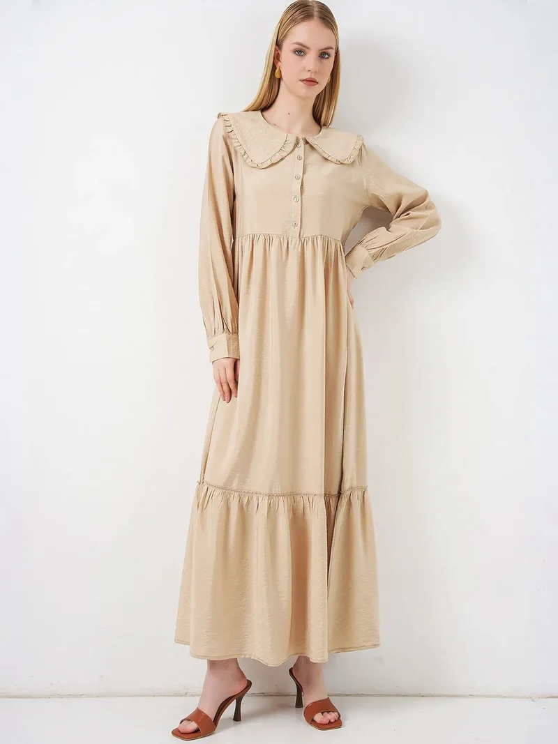 بيغ دارت BDART Maxi Dress with Baby Collar and Button Closure