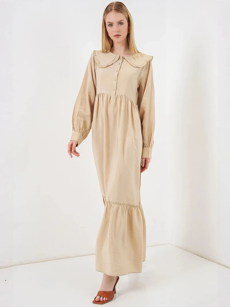 بيغ دارت BDART Maxi Dress with Baby Collar and Button Closure