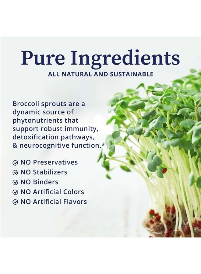 BioPure Broccoli Sprout Supplement – Phytonutrient-Rich Powerhouse Loaded with Bioactive Compounds, Including Sulforaphane, for Immune Function, Brain Health, Gut Balance, & Detox – 90 Capsules - Image 3