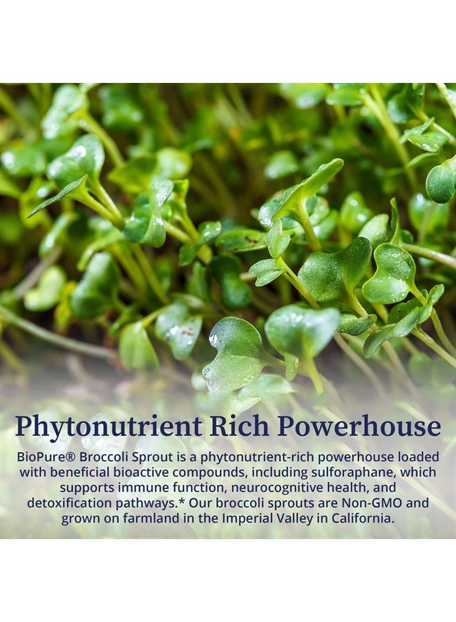 BioPure Broccoli Sprout Supplement – Phytonutrient-Rich Powerhouse Loaded with Bioactive Compounds, Including Sulforaphane, for Immune Function, Brain Health, Gut Balance, & Detox – 90 Capsules - Image 4