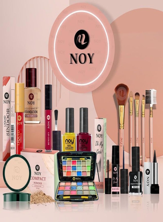 NOY Flawless Ultimate Make Up Kit Perfectly Blended Looks Made In India 100% Waterproof, Long Lasting & Smudge Proof NO#351 (Pack of-15) - Image 1