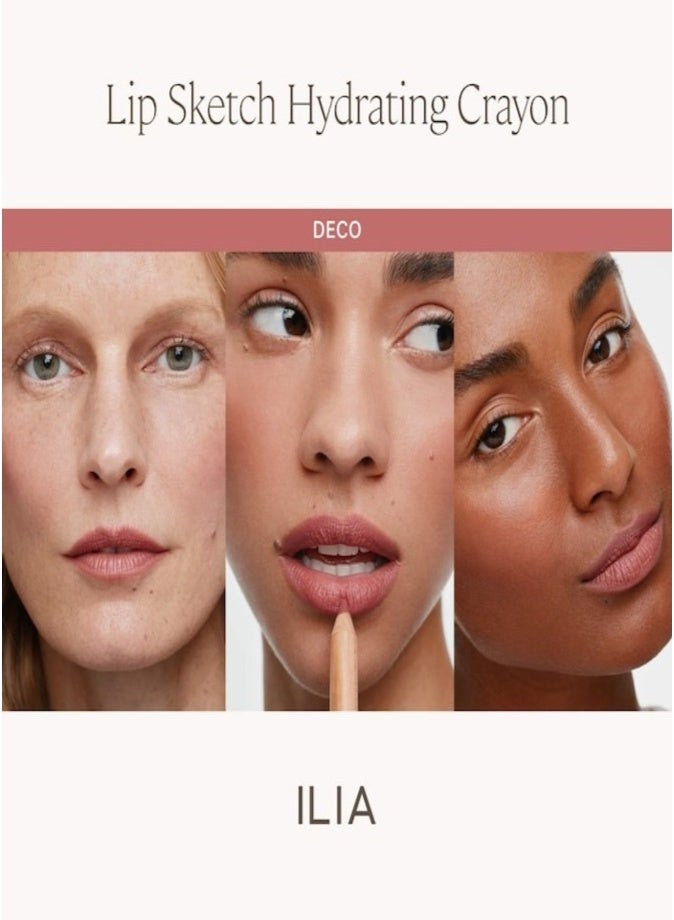 ILIA Lip Sketch Hydrating Lipstick + Lip Liner Crayon 2.8ml – 2-in-1 Creamy Longwear Lip Color Deco - Image 2