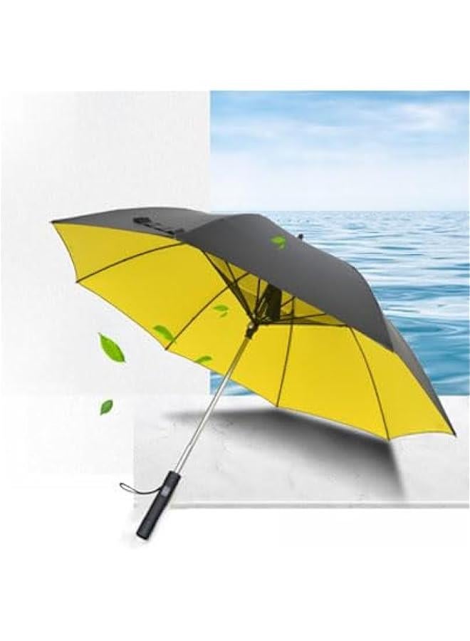 HOOKOR Sun Umbrella with Fan, 2in 1 Outdoor Cooling Fan UV Umbrella with Power BankFunction, Fan Cooling Summer Umbrella for Outdoor Beach Camping Walking - Image 2