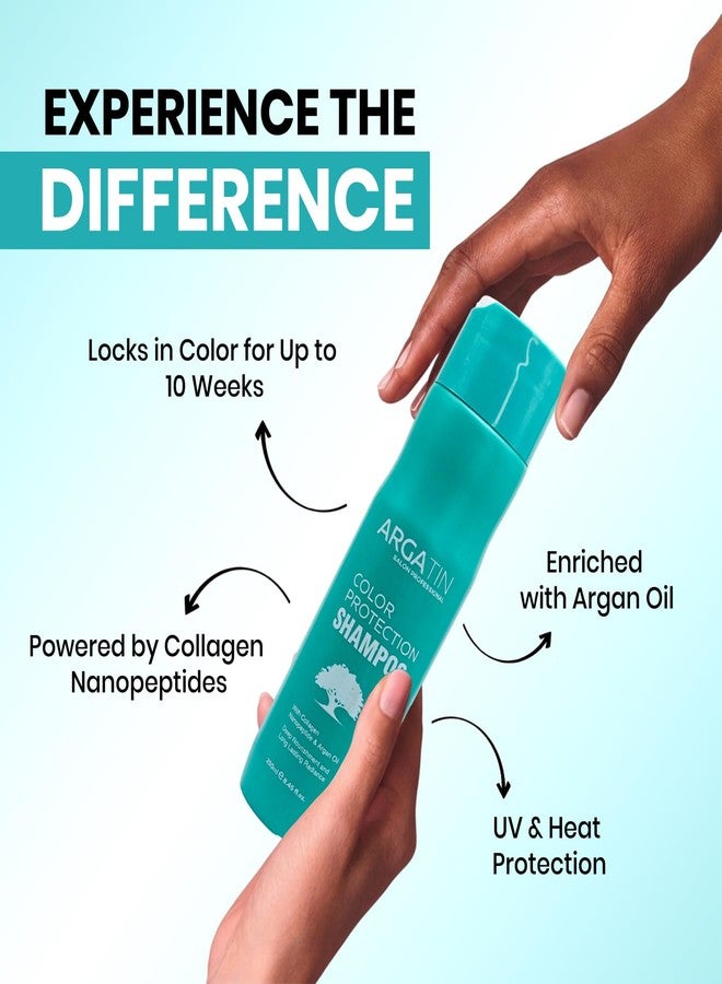 Argatin Color Protection Shampoo 250 ml | With Collagen Nanopeptides & Argan Oil | Sulphate-Free Shampoo for Colored Hair | Retains Color Up to 10 Weeks | Gentle Cleanser for Soft, Shiny & Frizz-Free Hair (Shampoo) - Image 3