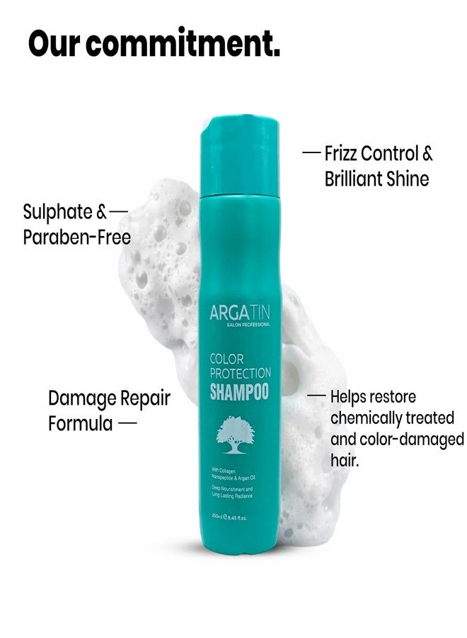 Argatin Color Protection Shampoo 250 ml | With Collagen Nanopeptides & Argan Oil | Sulphate-Free Shampoo for Colored Hair | Retains Color Up to 10 Weeks | Gentle Cleanser for Soft, Shiny & Frizz-Free Hair (Shampoo) - Image 5