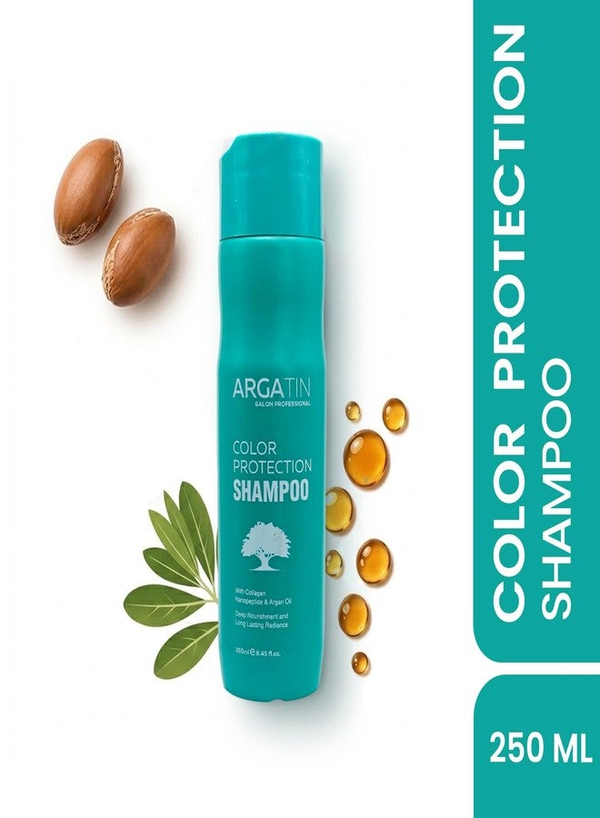 Argatin Color Protection Shampoo 250 ml | With Collagen Nanopeptides & Argan Oil | Sulphate-Free Shampoo for Colored Hair | Retains Color Up to 10 Weeks | Gentle Cleanser for Soft, Shiny & Frizz-Free Hair (Shampoo) - Image 2