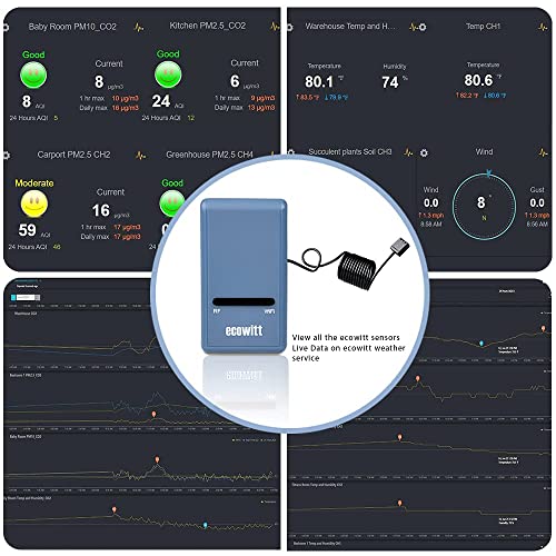 Ecowitt GW1100 Wi-Fi Weather Station Sensor Gateway with Temperature, Humidity and Atmospheric Pressure 3-in-1 Probe Sensor(1X GW1100 WiFi Gateway) - Image 3
