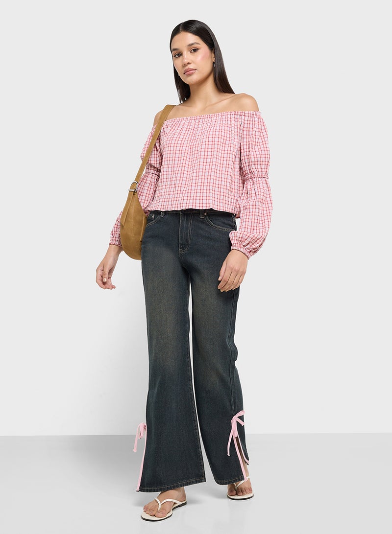 Ginger Mid Rise Jeans With Slit  - Image 2