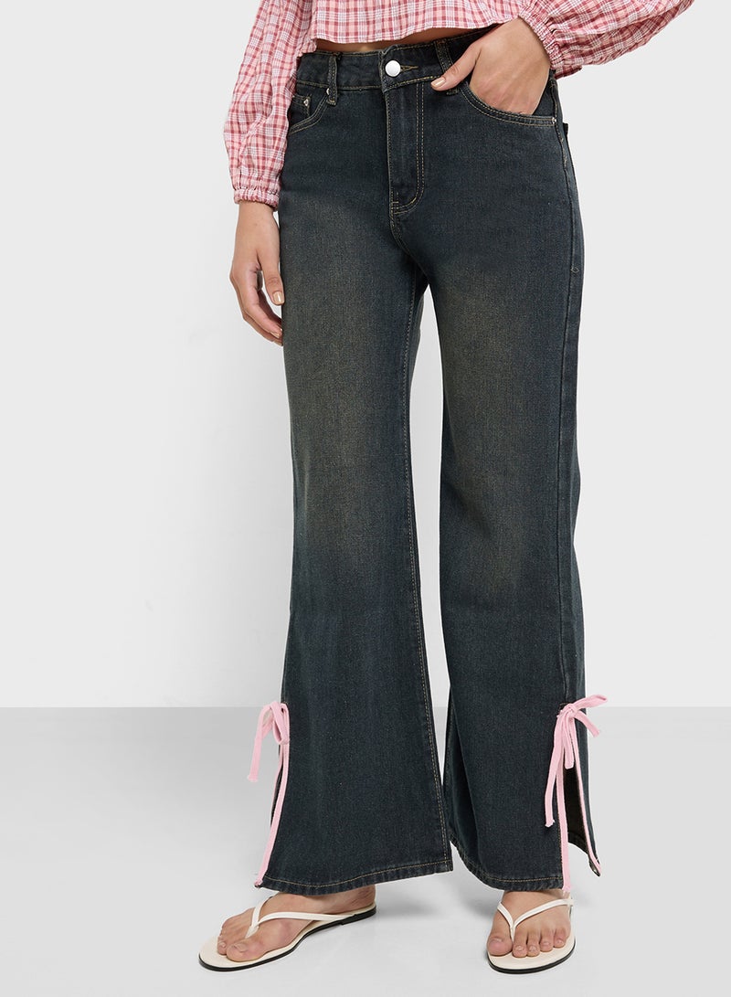 Ginger Mid Rise Jeans With Slit  - Image 1