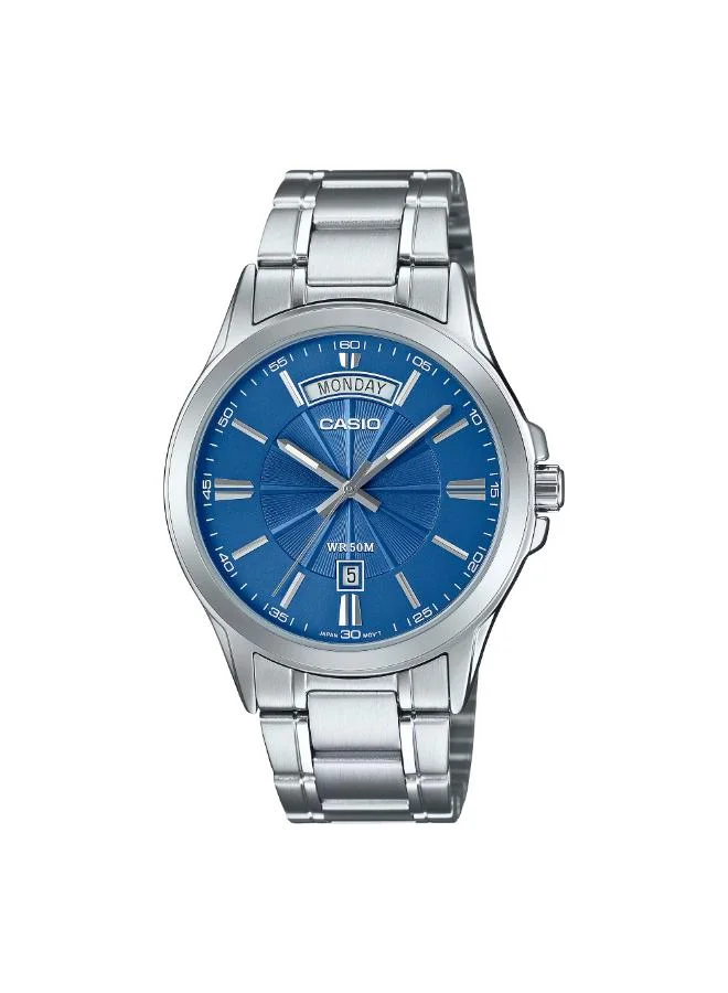 CASIO Men's Stainless Steel Analog Watch MTP-1381D-2AVDF - 39.9 mm