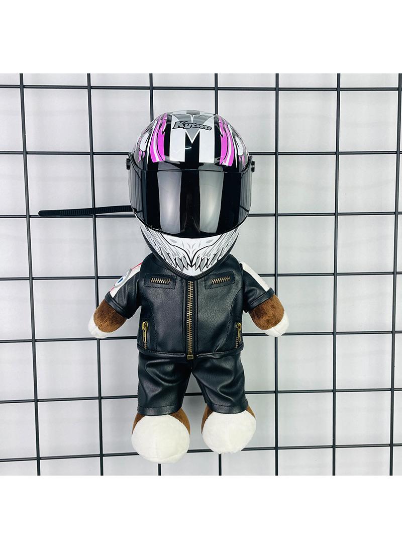 Y&D Mini Style Full Face Plush Toy Helmet Motorcycle Lover’s Small Racing Crash Helmet Souvenir Ornament Desk Decorator Motorsport Fans Gift 30cm  - Image 1
