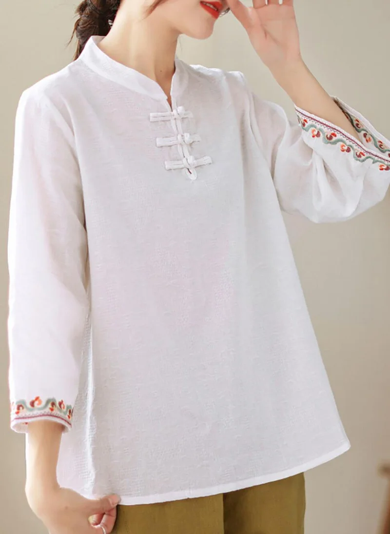 YUNIQEE White High Neck Three-Quarter Sleeves Solid Top