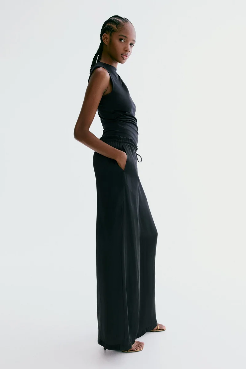 اتش اند ام بنطلون ساتان برباط