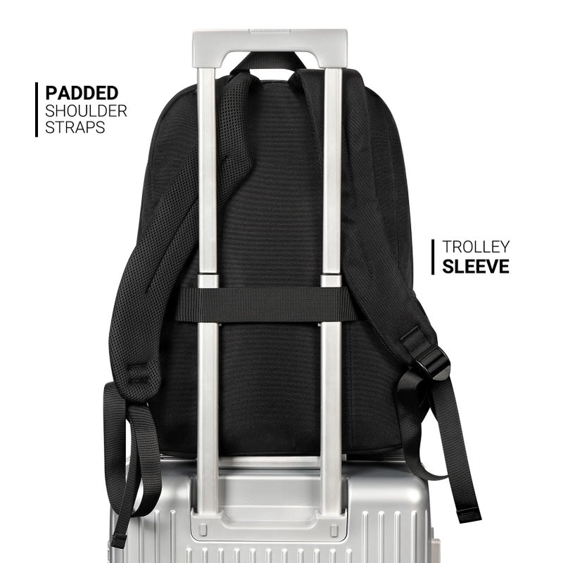 ZORFIN 26L Black Backpack for College, and Travel: Water Resistant Bookbag - Image 5