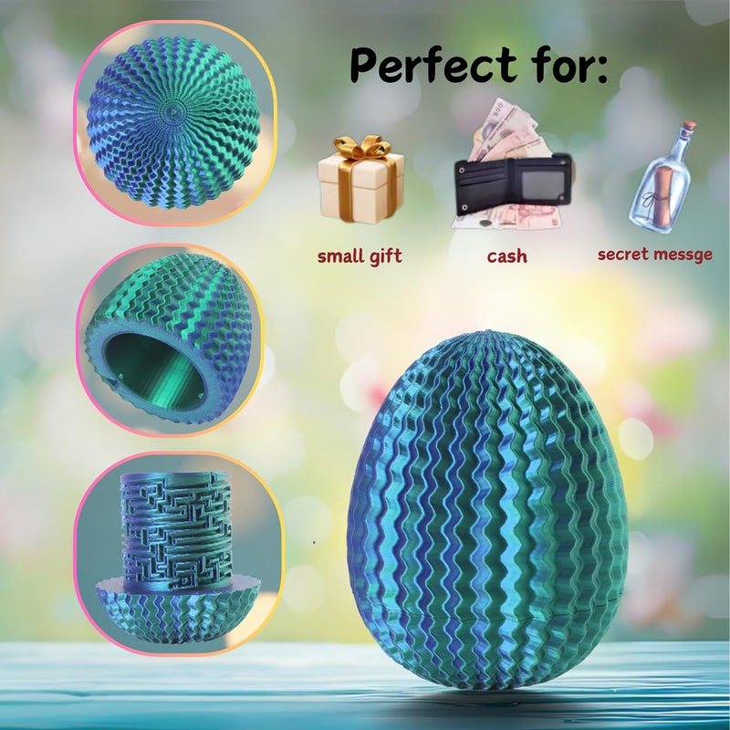 JHBEEY 2026 Creative Gift Box: Easter Egg Mystery Puzzle with Hidden Compartment, Reusable Brain Teaser Game for Adults & Kids, Money Gift Ideas for Birthday Christmas Party Celebration - Image 4