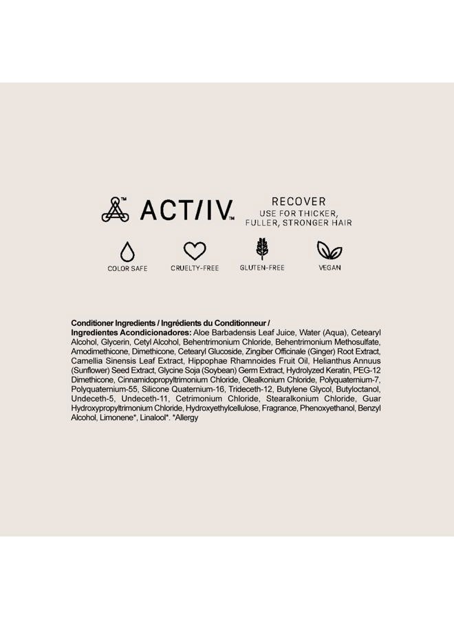 ACTIIV Recover Thickening Conditioner (Unisex) | Supports Optimal Hair Care and Recovery, Strengthens & Hydrates, Promotes Thicker Fuller Hair, Plant-Based, Color-Safe, All Hair Types, 80 mL / 2.7 oz - Image 2