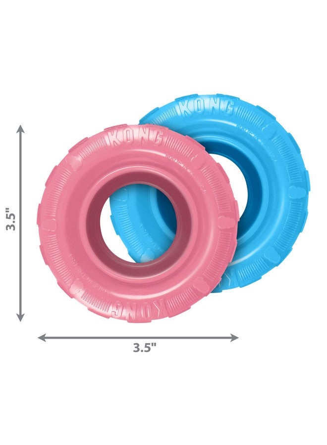 Kong Puppy Tires  Dog Chew Toy For Puppies  Stuffable Dog Toy For Treats & Snacks  Natural Rubber Chew Toy For Teething Puppy  For Small Puppies  Assorted Colors - Image 4