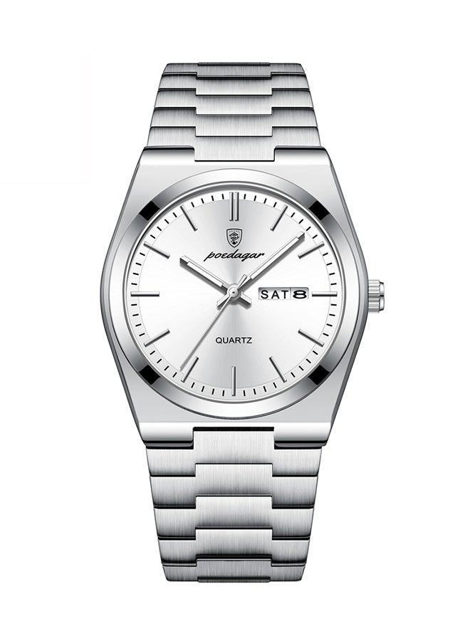 POEDAGAR Stainless Steel Back Waterproof Men Watch - 49304 