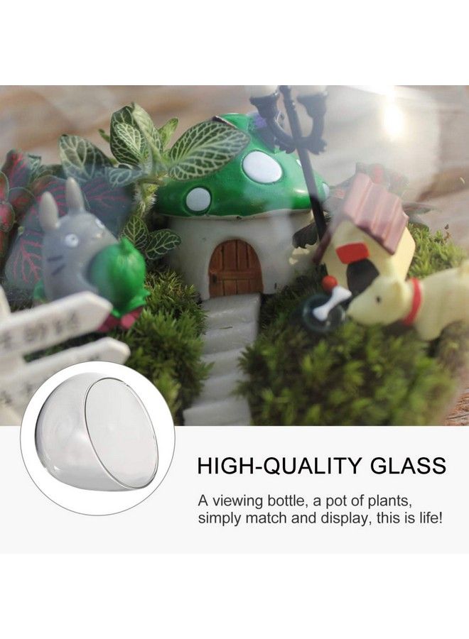 DOITOOL Clear Glass Vase Glass Slant Cut Bubble Bowl Clear Glass Terrarium Bowl Globe Planter Candy Dish Fruit Jar Glass Succulent Bowl Round Flowe Vase For Home Office Decorations - Image 5
