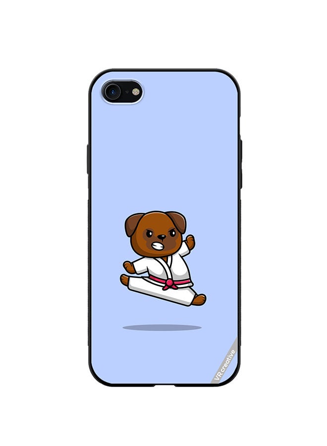 VR CREATIVE Protective Case Cover For Apple iPhone SE (2022) Karate Dog Design Multicolour - Image 1