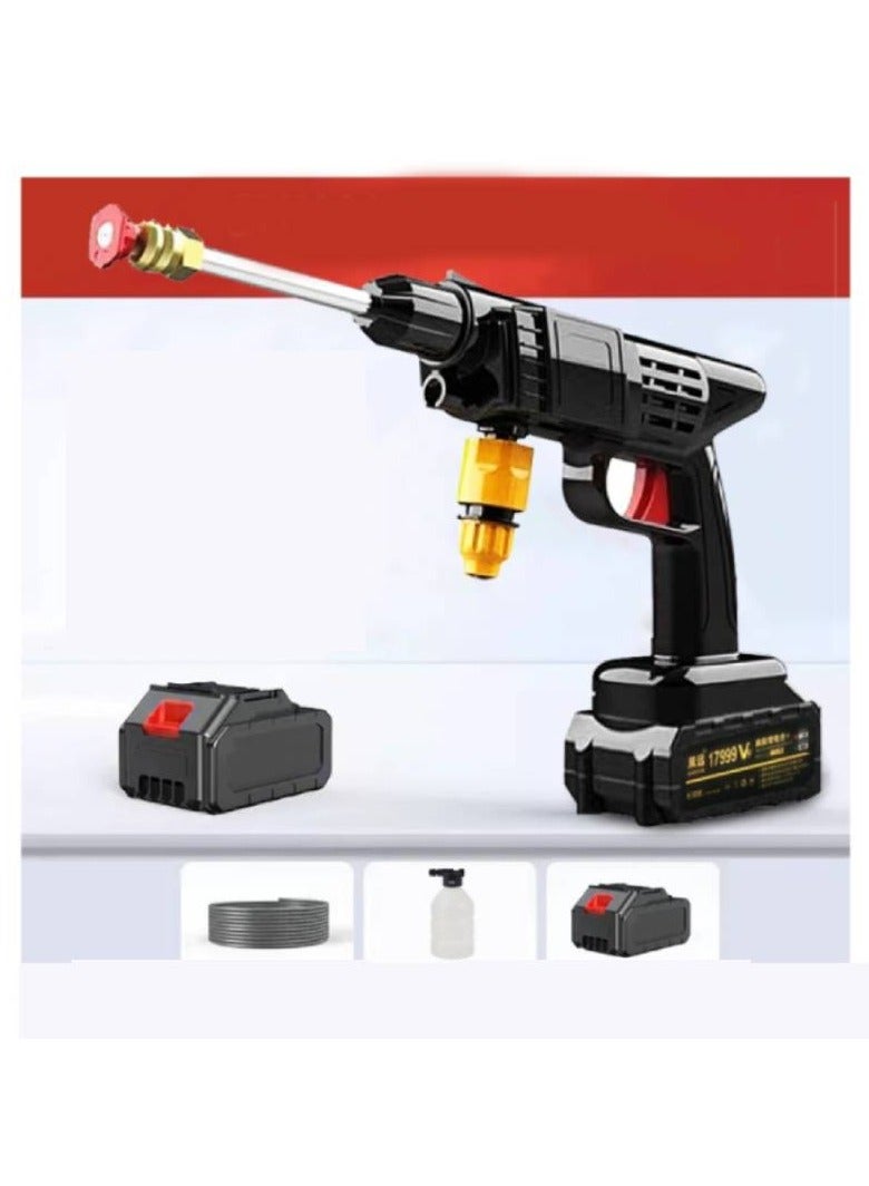 Wireless High-Pressure Car Washing Water Gun with Lithium Battery Strong Boost Electric Adjustable Design and Special Brush for Household Use  - Image 1