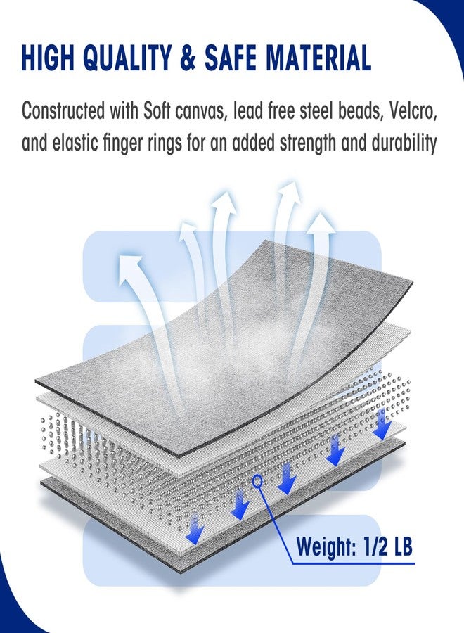 Zipcase Large Size Weighted Gloves for Tremors to Provide Hand Stability and Improve Hand Dexterity, Perfect Writing Weights & Hand strengthening Tool (1/2lb, Right） Gray - Image 3