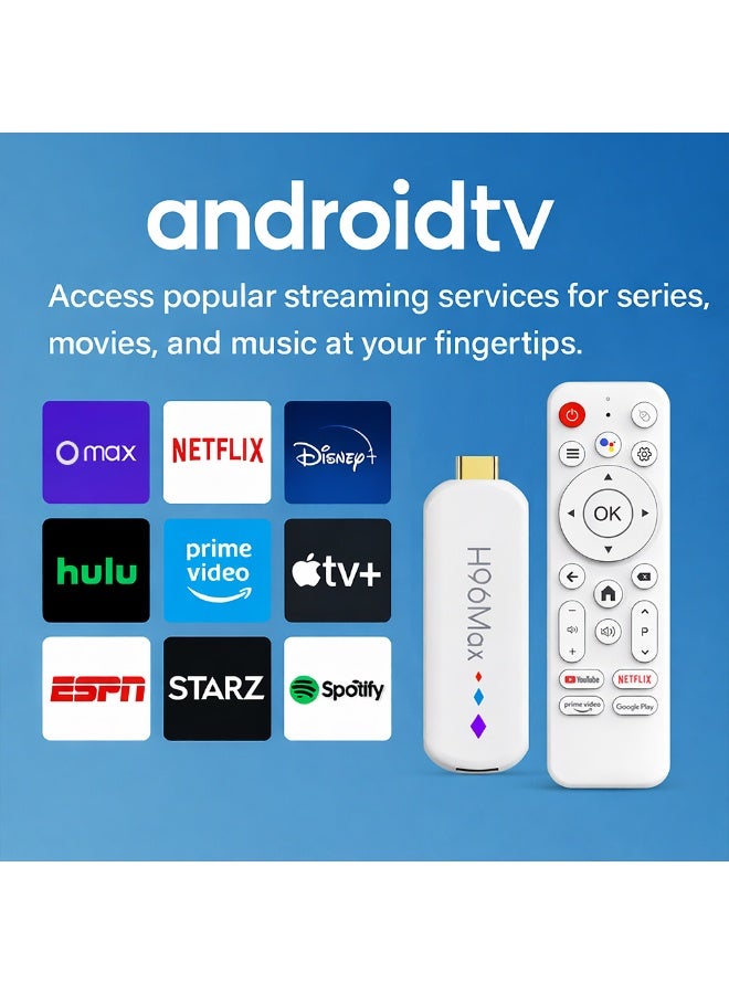 H96 Max Android 14 TV Stick TV Box - Amlogic S905L3 4K Media Player with Voice Remote, Android 14, 2GB RAM+16GB ROM, Dual WiFi (2.4G/5G), Bluetooth 5.0 - Image 4