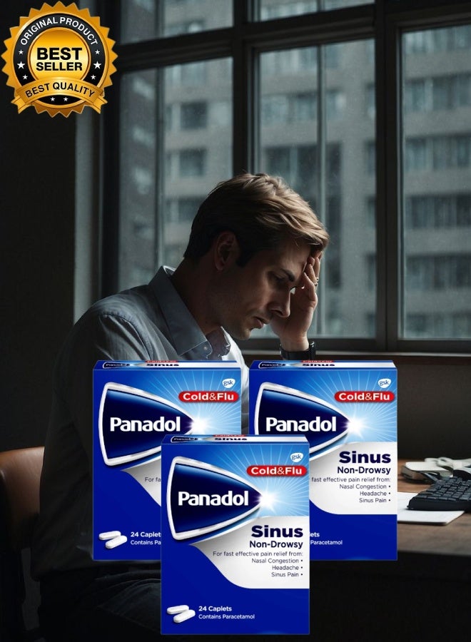 Panadol 3 Pieces Panadol Cold & Flu Sinus 24 Caplets - Image 1