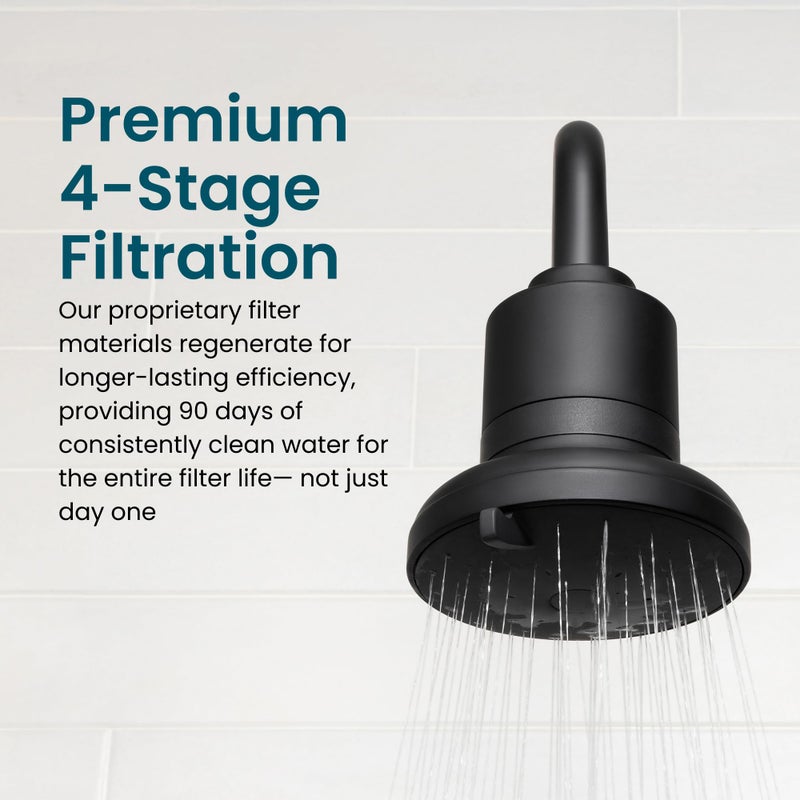 AQUA TRU AquaTru Shower - High Pressure Shower Filter Removes Impurities from Hard Water to Support Healthy Skin, Scalp, Hair, Reduce Breakage, and Enhance Your Beauty and Self-Care Routine (Matte Black) - Image 2