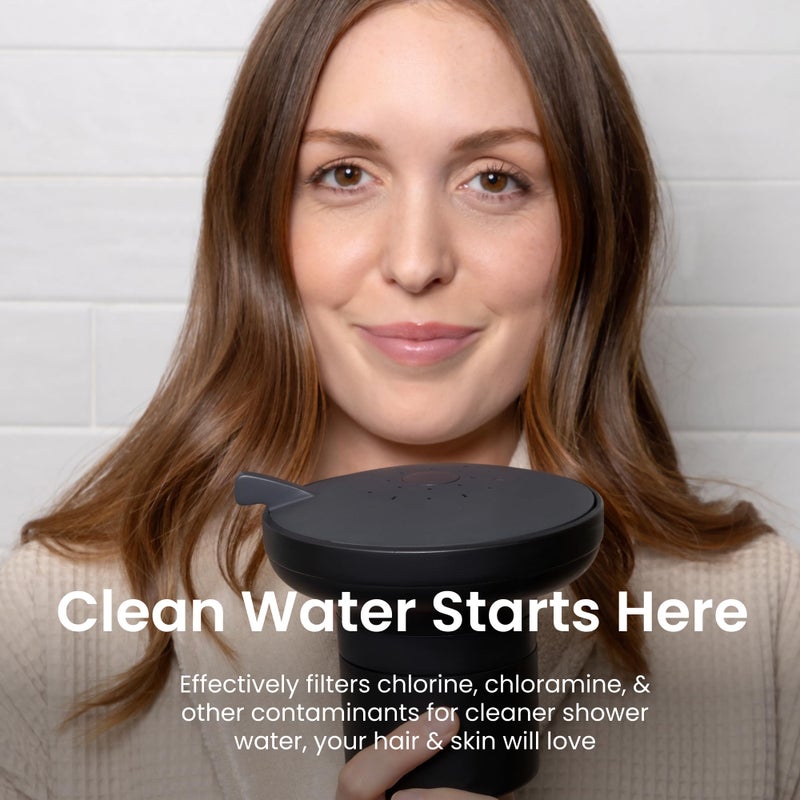 AQUA TRU AquaTru Shower - High Pressure Shower Filter Removes Impurities from Hard Water to Support Healthy Skin, Scalp, Hair, Reduce Breakage, and Enhance Your Beauty and Self-Care Routine (Matte Black) - Image 5