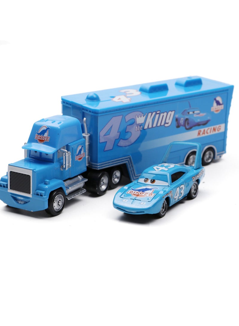 Cars Movie No. 43: The King Of Racing Toy Car, An Excellent Birthday Gift For Children (Container Truck+Racing Car) - Image 1
