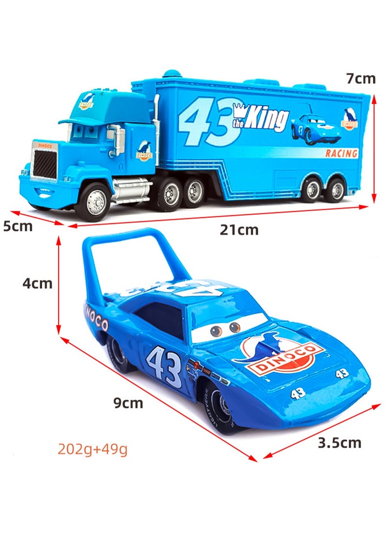 Cars Movie No. 43: The King Of Racing Toy Car, An Excellent Birthday Gift For Children (Container Truck+Racing Car) - Image 2