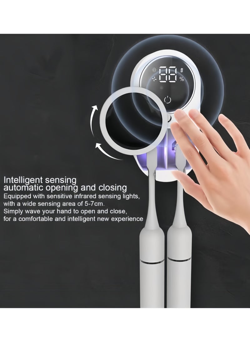 Generic 2 Toothbrush Slots UV Toothbrush Sanitizer Cleaner Wall Mount,Bathroom Toothbrush Holder/Rechargeable/No Drilling/Easy to Clean,for Electric and Manual Toothbrush  - Image 2