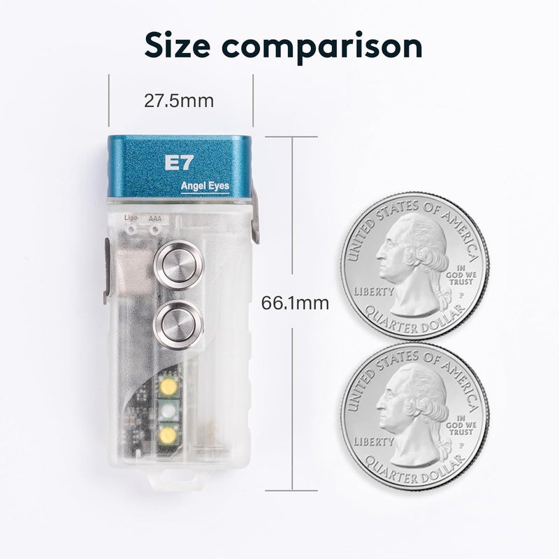 RovyVon E7U Keychain Torch - 500 Lumens Rechargeable Flashlight with Sidelight and Waterproof Design - Image 2