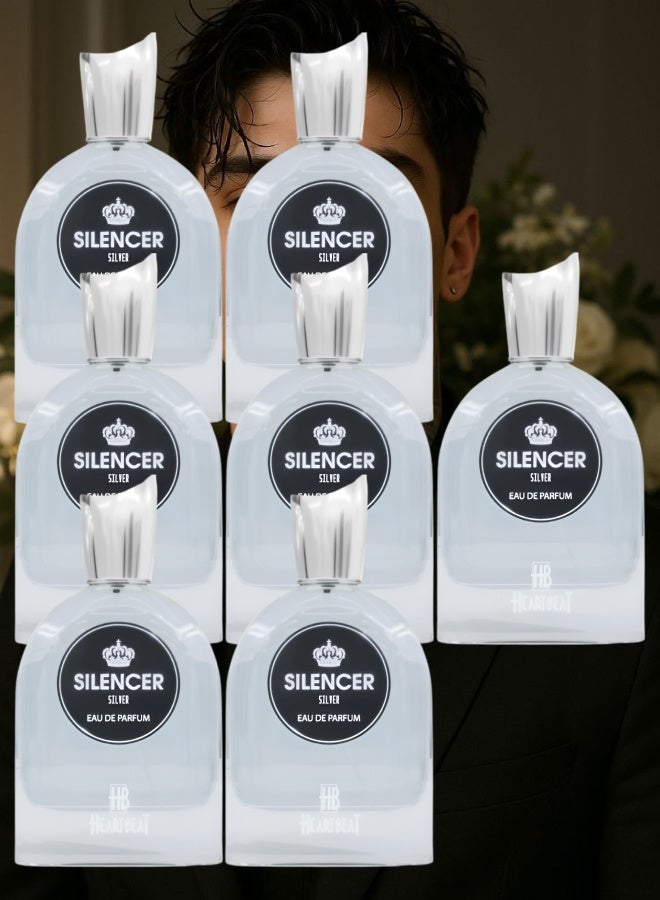 Heartbeat 7 Pieces Silencer Silver Perfume 100ML - Image 1