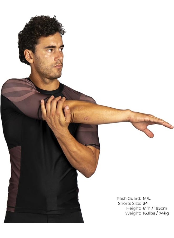 Sanabul  Essential Short Sleeve Compression Shirt – Men, MMA, Wrestling, Jiu Jitsu, Medium, Brown - Image 3